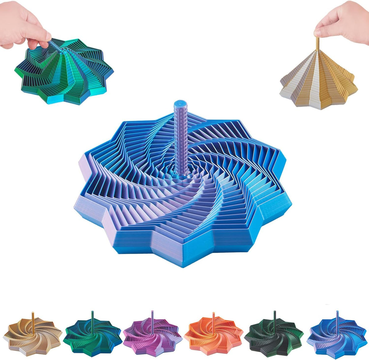 Estrella sensorial antiestrés impresa en 3D con asa, alivio del est...