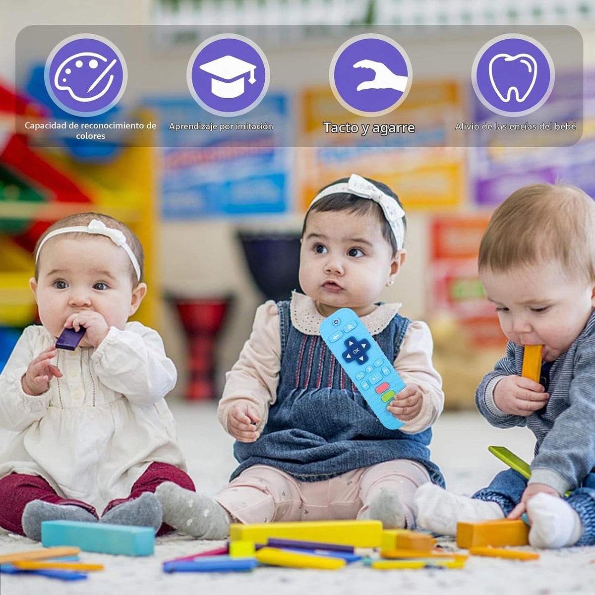 Chuya Mordedores remotos de silicona para bebés, juguetes para dent...