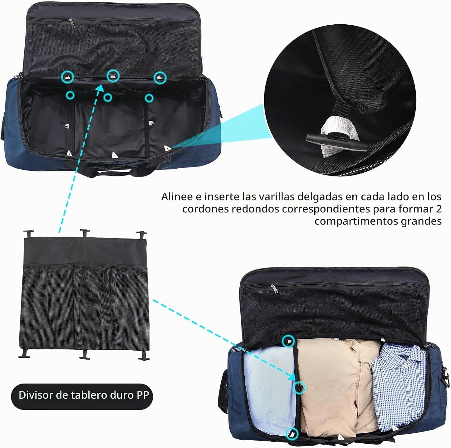 Vrtisa 110L Expandible a 140L Bolsa de viaje plegable de 32" co...