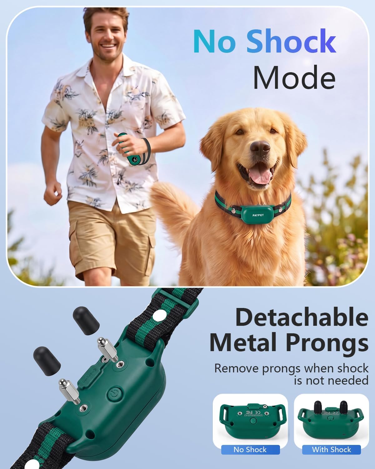 PATPET Collar de Entrenamiento para Perros con Control Remoto - Col...