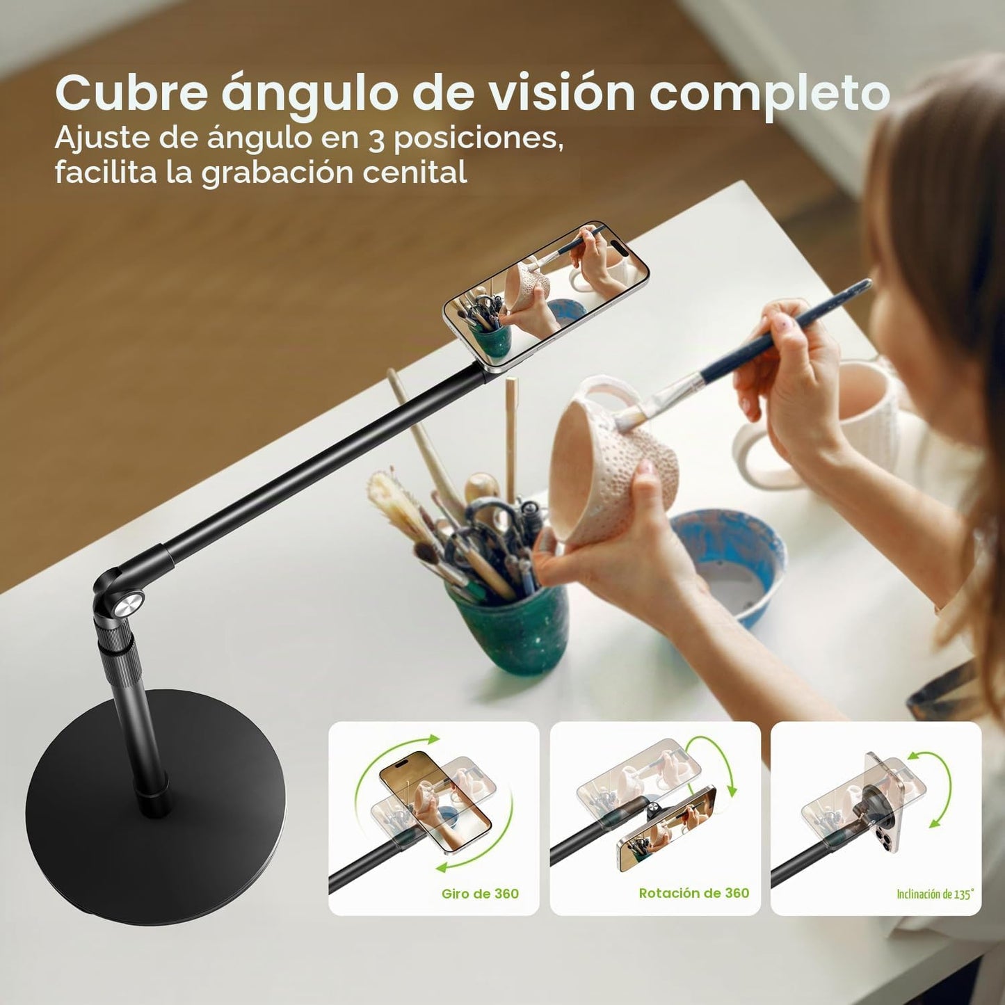 elitehood Soporte magnético para teléfono para grabación superior,...
