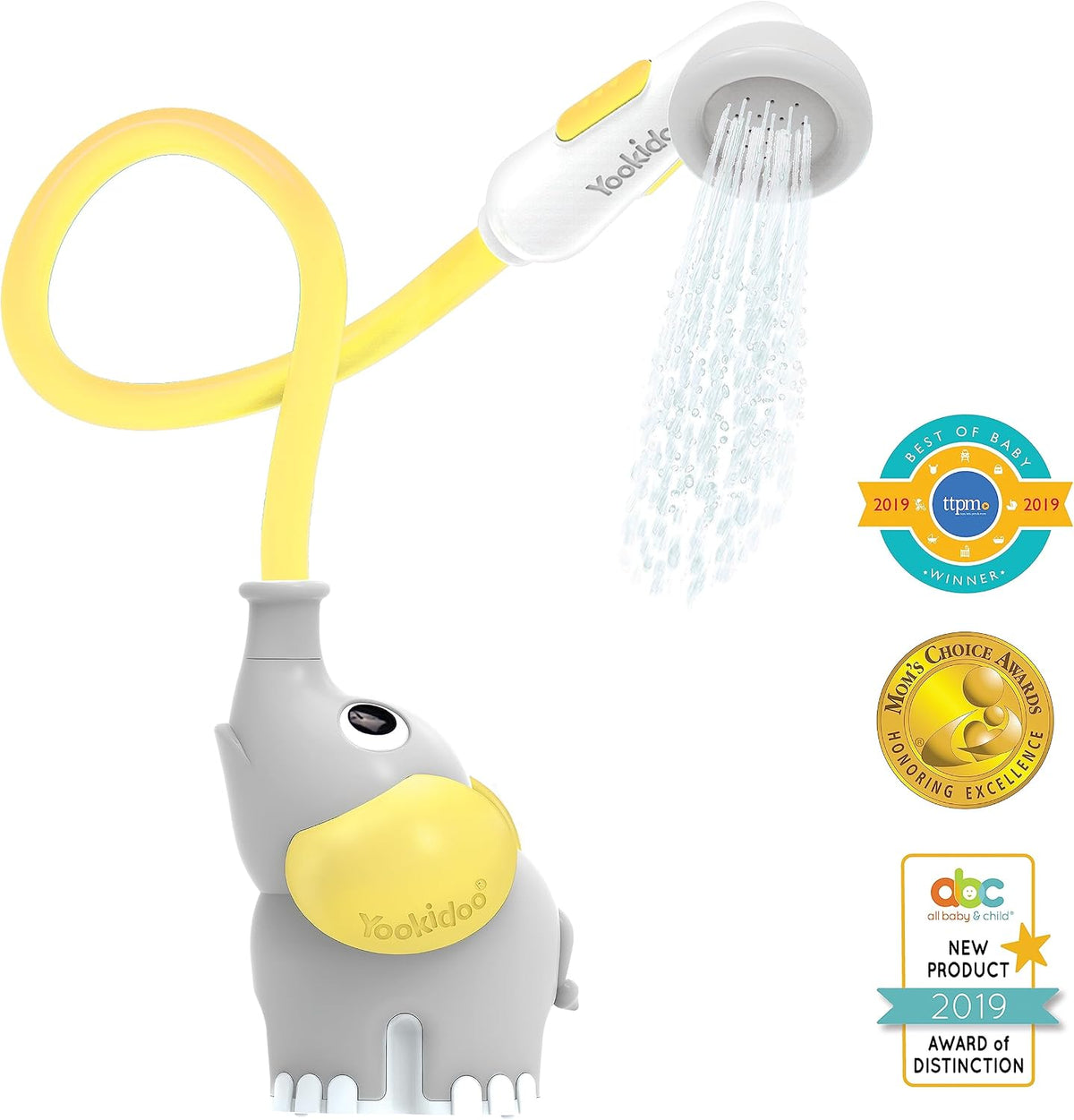 Yookidoo - Cabezal de ducha para baño de bebé con forma de elefante...