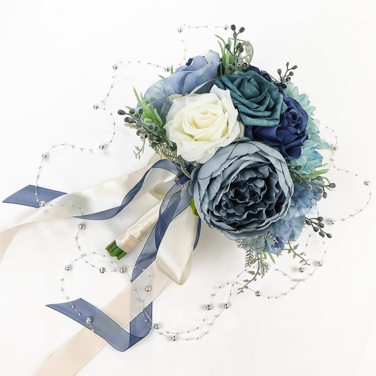 SEMONONIA Ramos de Boda para Novia y Dama de Honor de 21.6 cm de Ro...