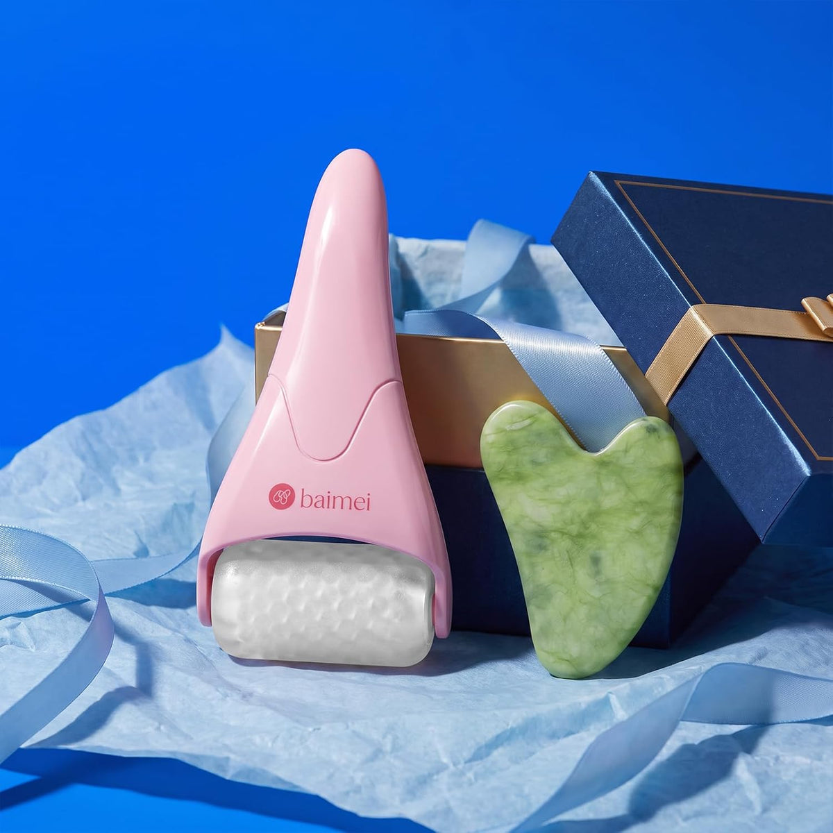 BAIMEI IcyMe - Rodillo de hielo para cara y gua sha, alivio de migr...