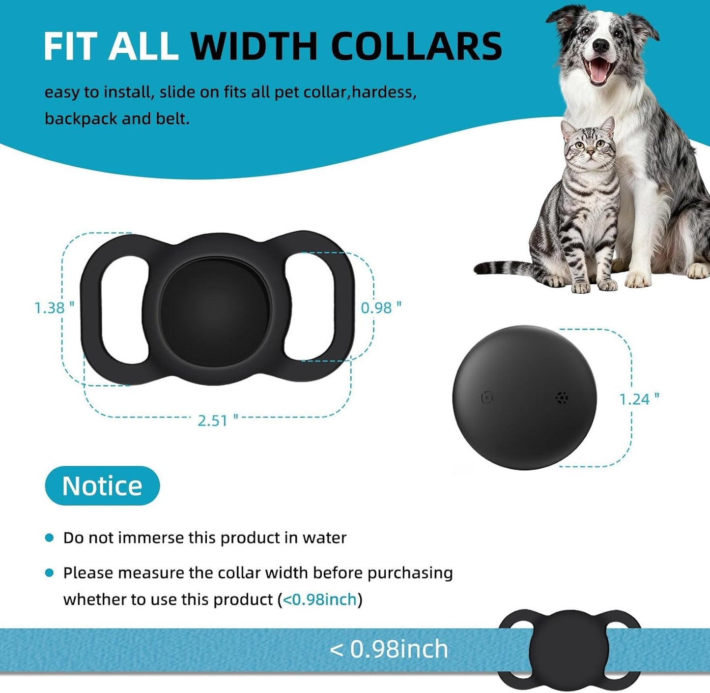 Collar de perro elegante de Android GPS, mini rastreador de activid...