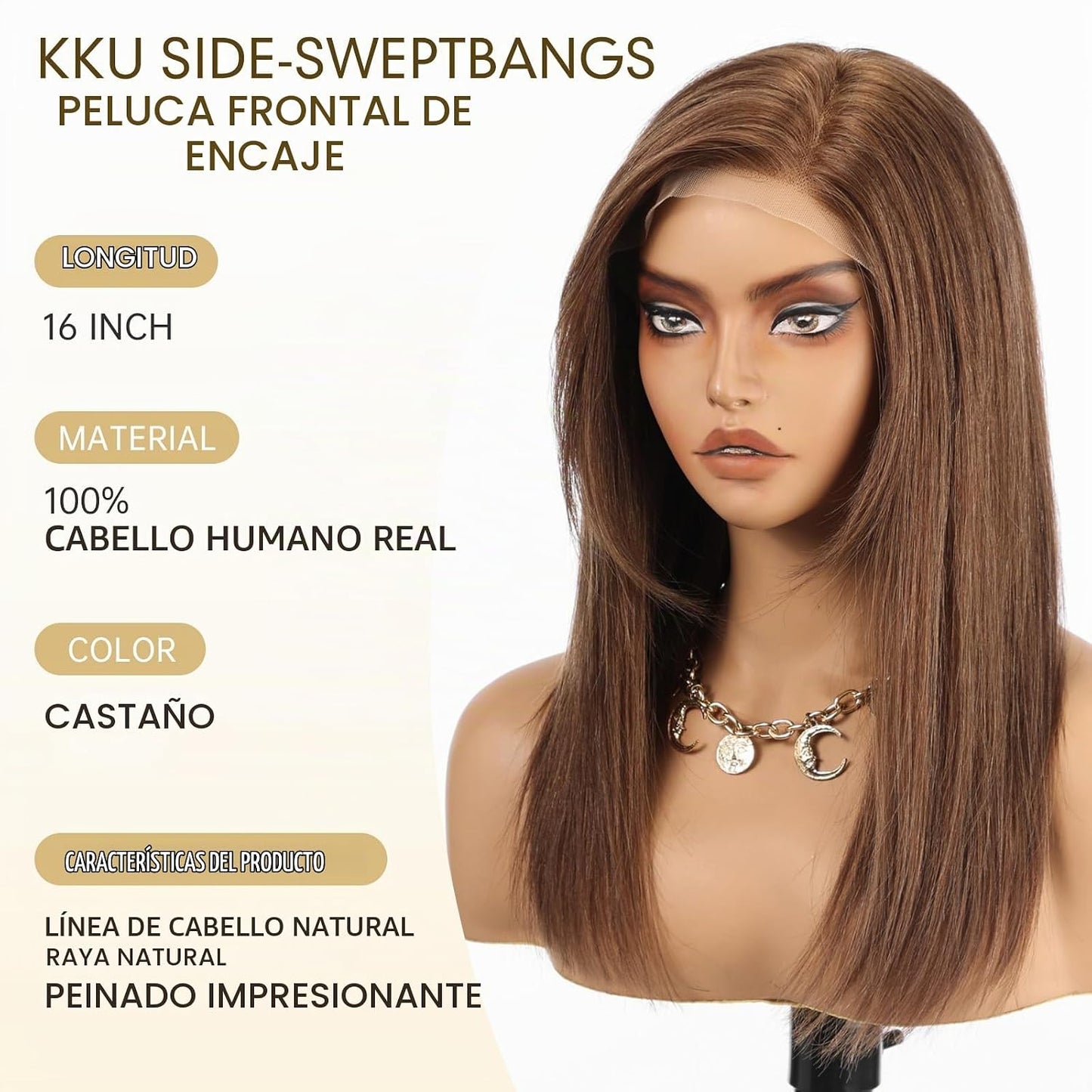 Wear but free KKU - Pelucas de cabello 100% humano para mujer, pelu...