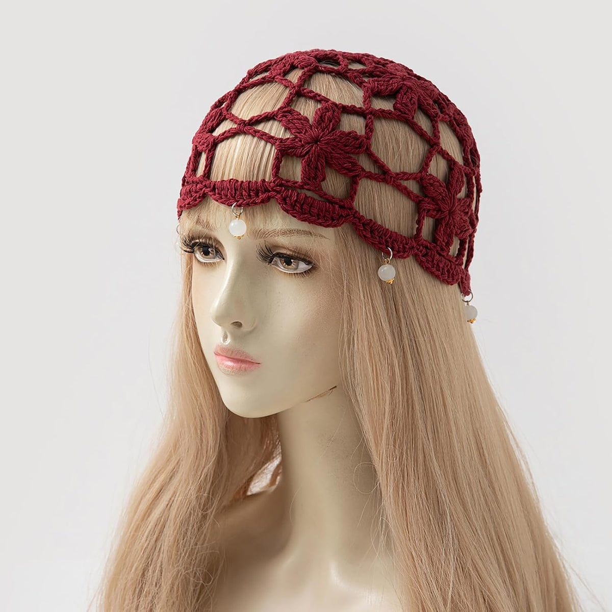 Julpsk Sombrero de ganchillo hecho a mano de verano para mujer, con...