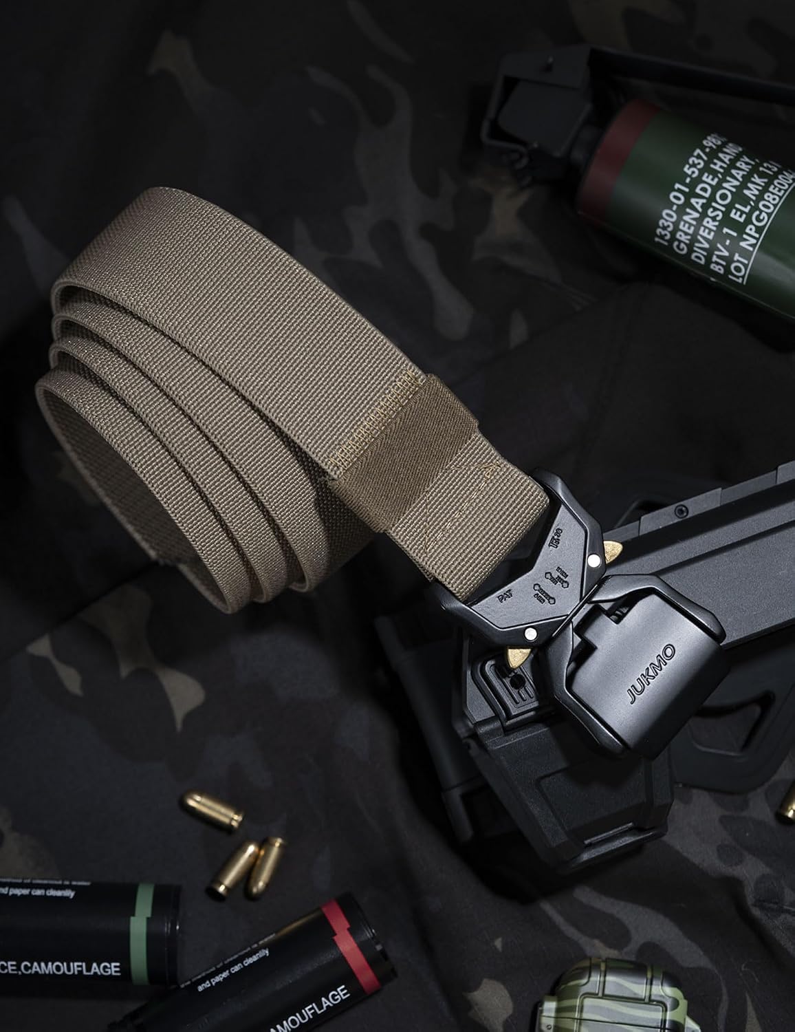 JUKMO Cinturón táctico, aparejador militar de senderismo de 1.5 pul...