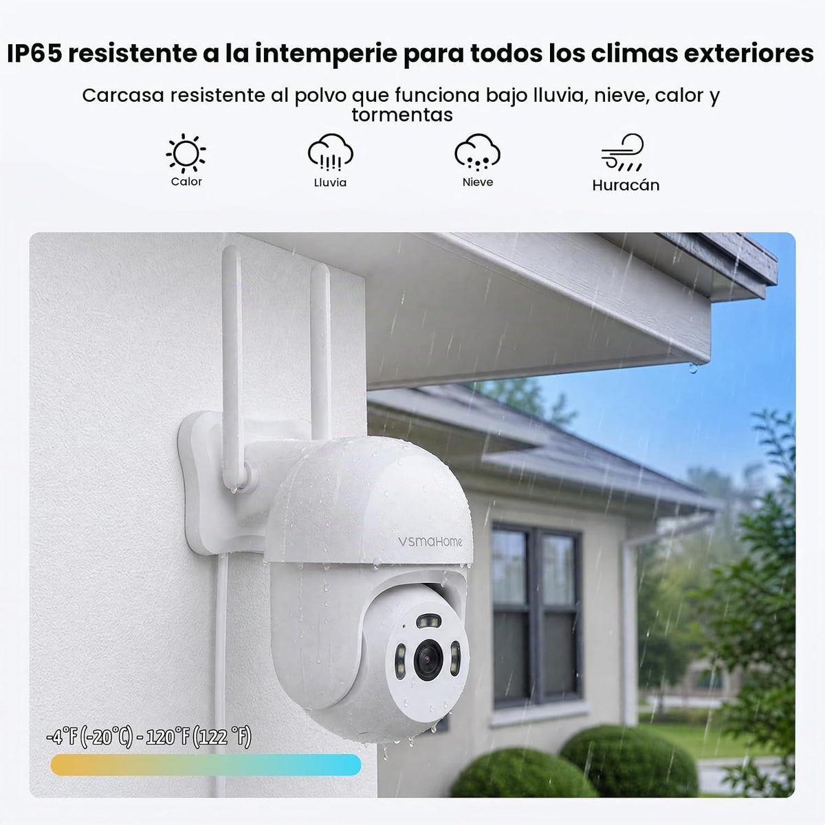 Cámara de seguridad para exteriores 4K 8MP, cámara WiFi para sistem...