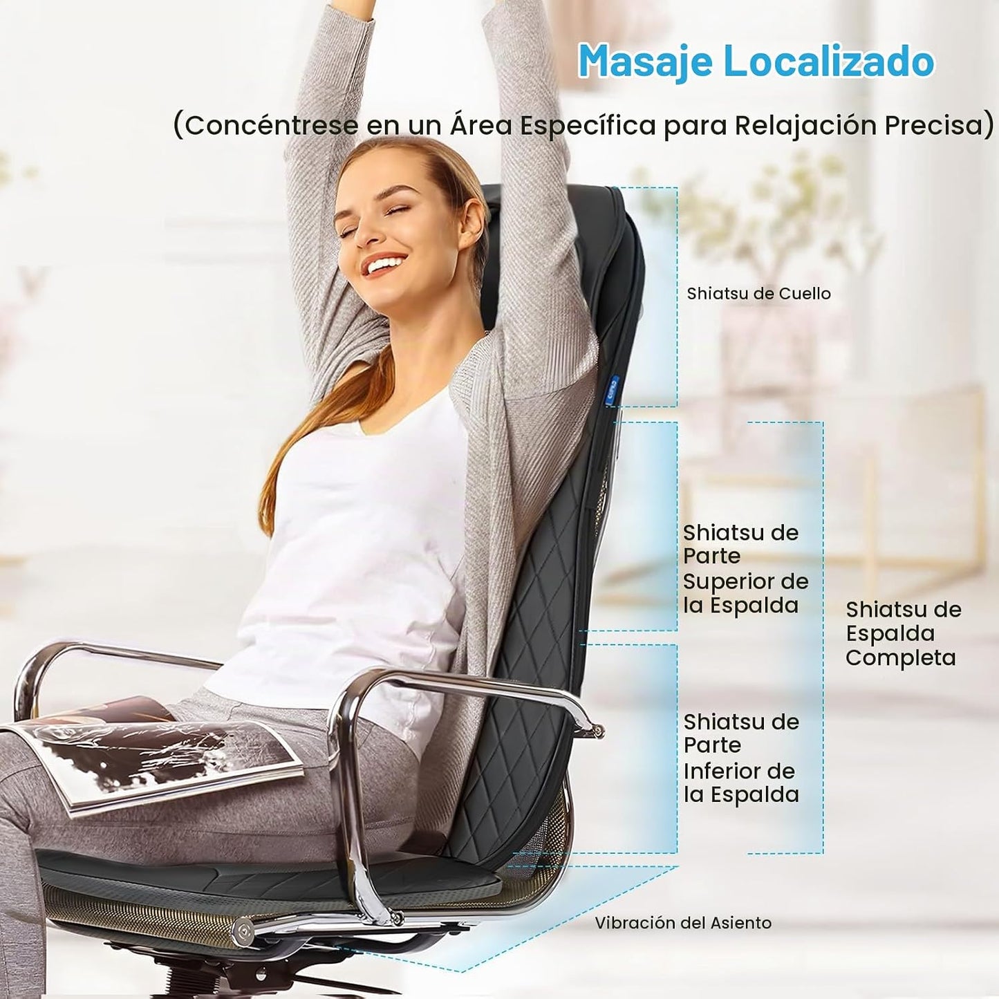 CuPiLo Masajeador Shiatsu para Cuello y Espalda con Calor, Cojín de...