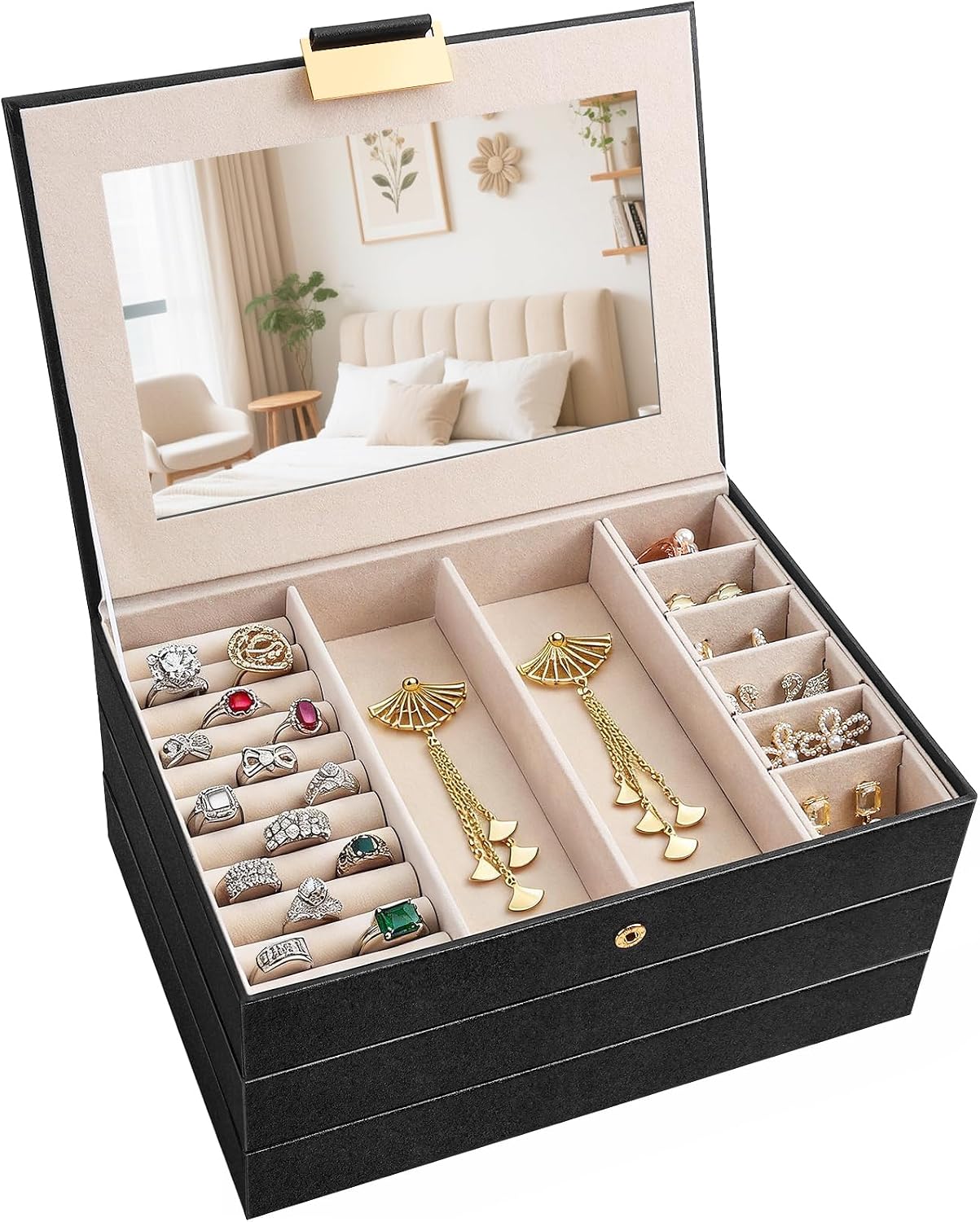 Bandejas apilables para organizar joyas, organizador de cajones de...