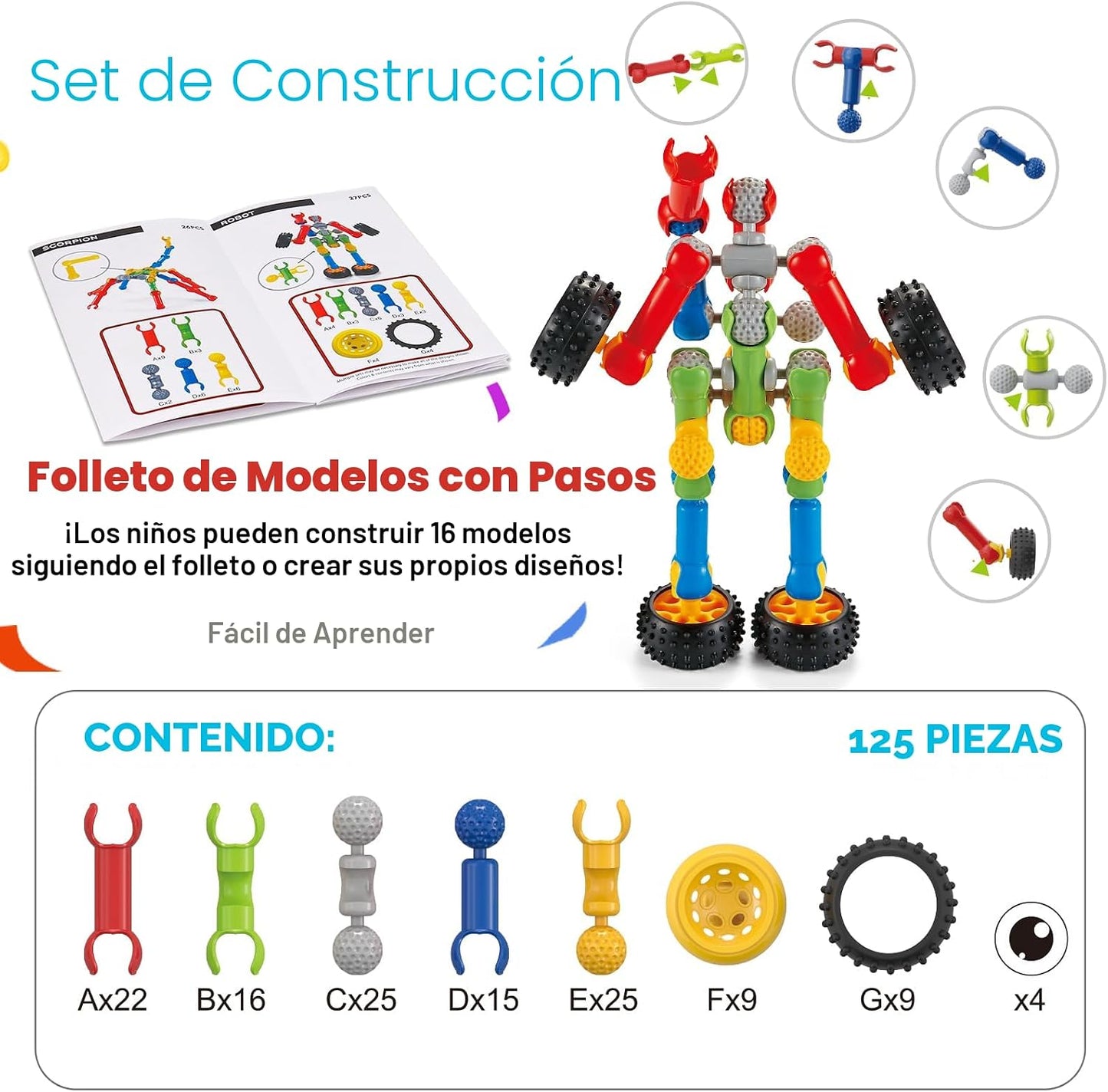 Juguetes de construcción STEM para niños de 3, 4, 5, 6, 7, 8+ años,...