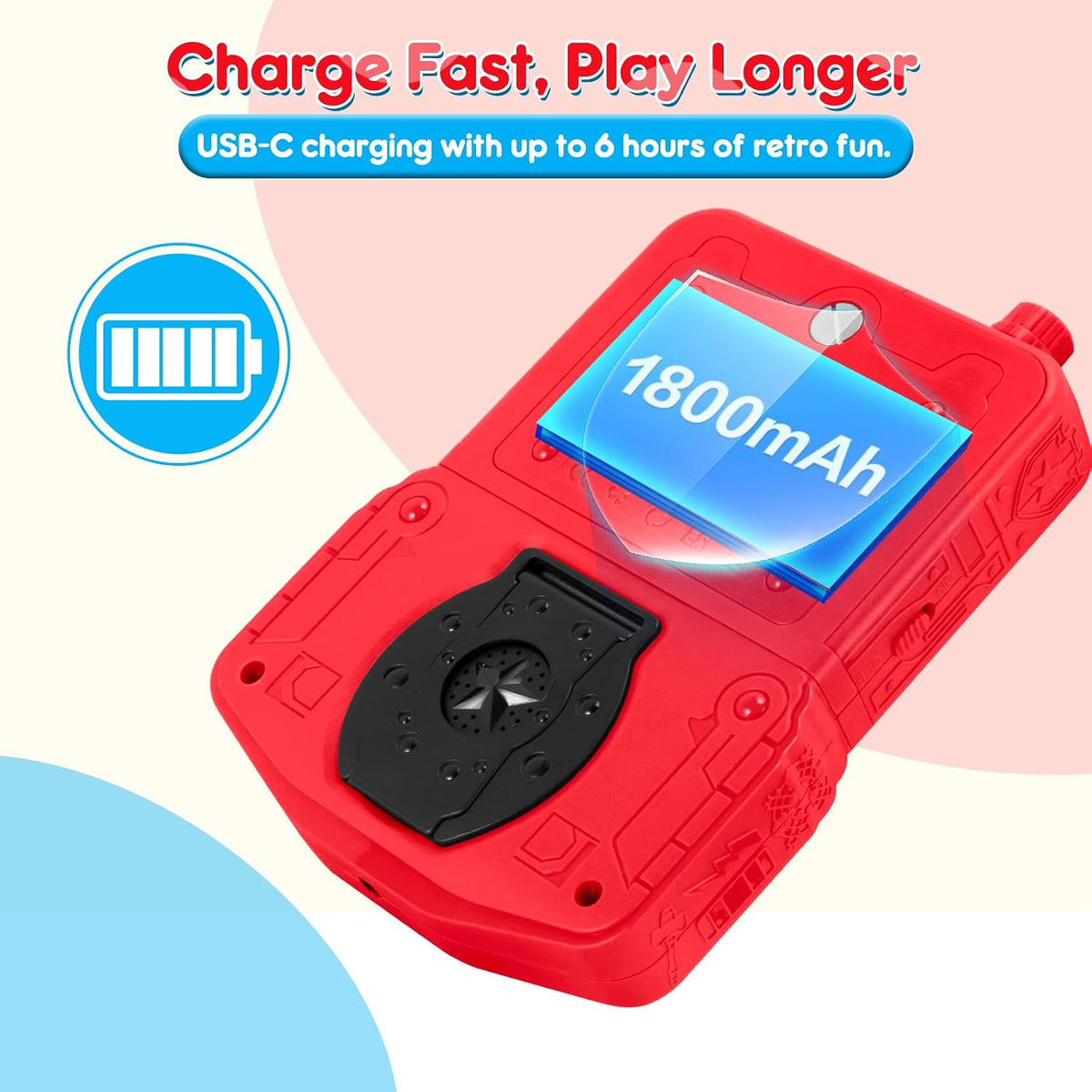 JJFUN Consola de juegos portátil para niños, tema de auto de carrer...