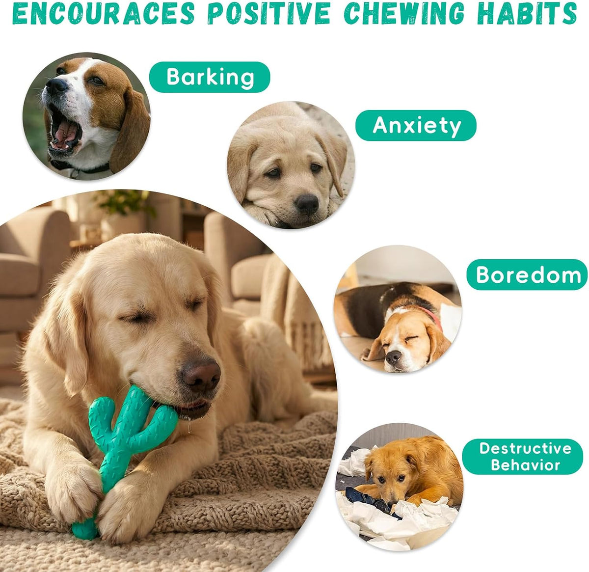 MewaJump Juguetes masticables para perros, juguetes de goma durader...