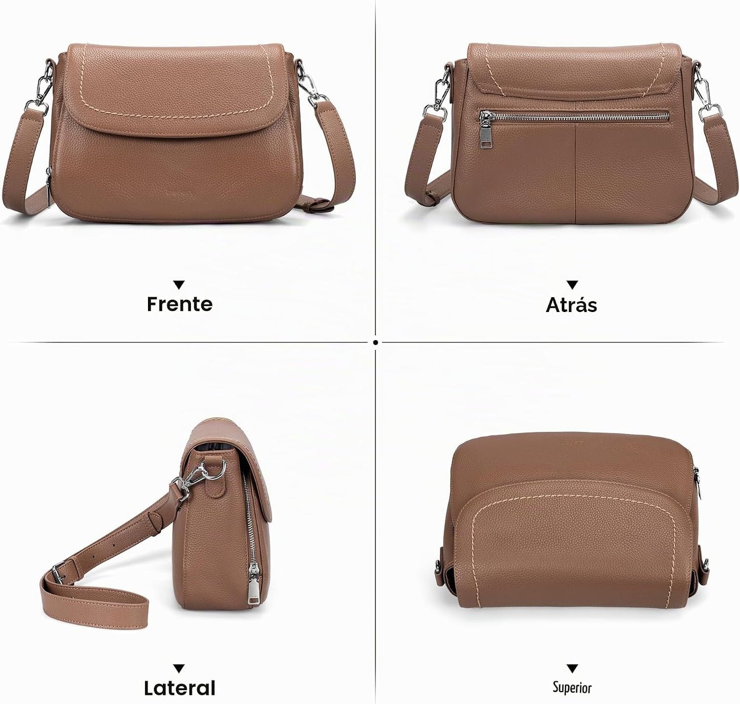 befen Bolsos cruzados de cuero genuino para mujer con cartera RFID...