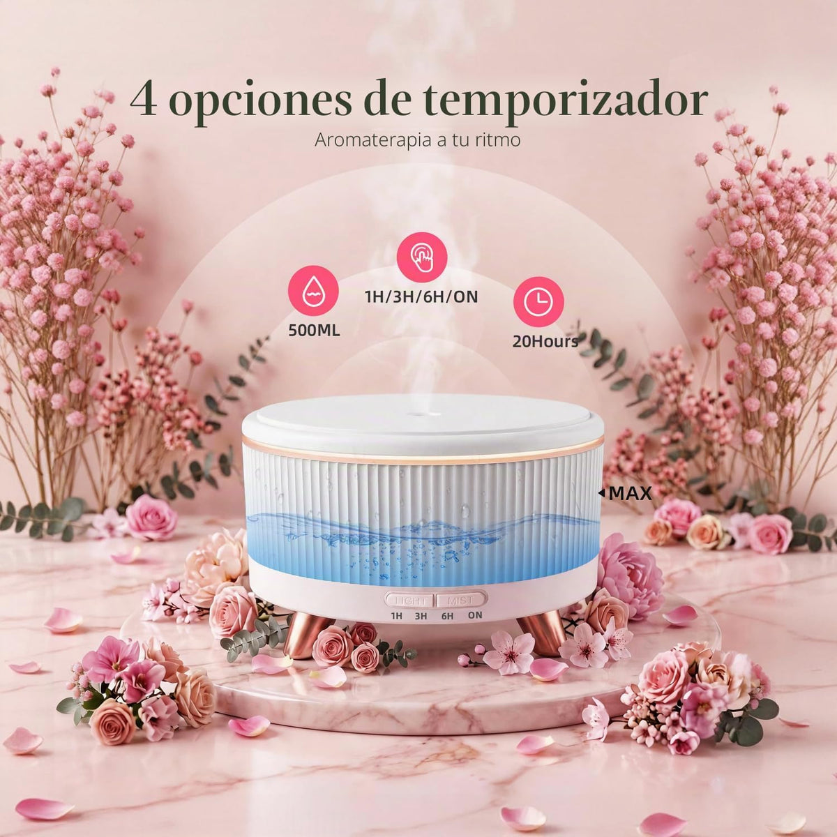 COOKMEX difusor del aceite esencial de 16.9 fl oz, difusor ultrasón...