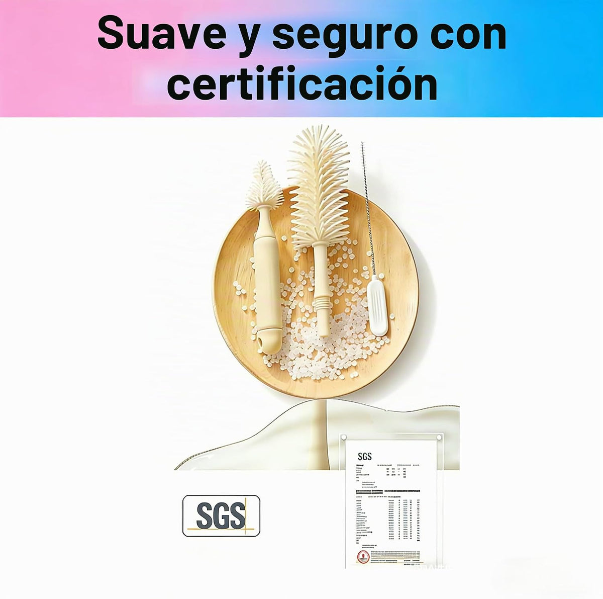 WHNL Kit de limpieza de biberones de silicona todo en uno con cepil...