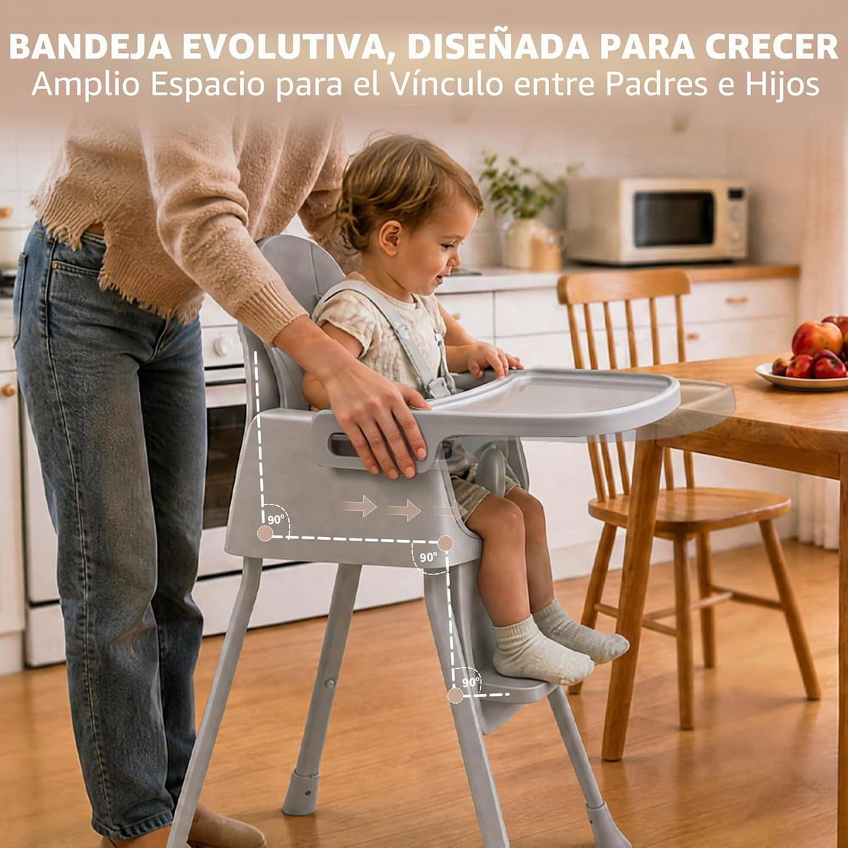 Silla Alta Portátil para Bebés de Meses, Infantes y Niños Pequeños...
