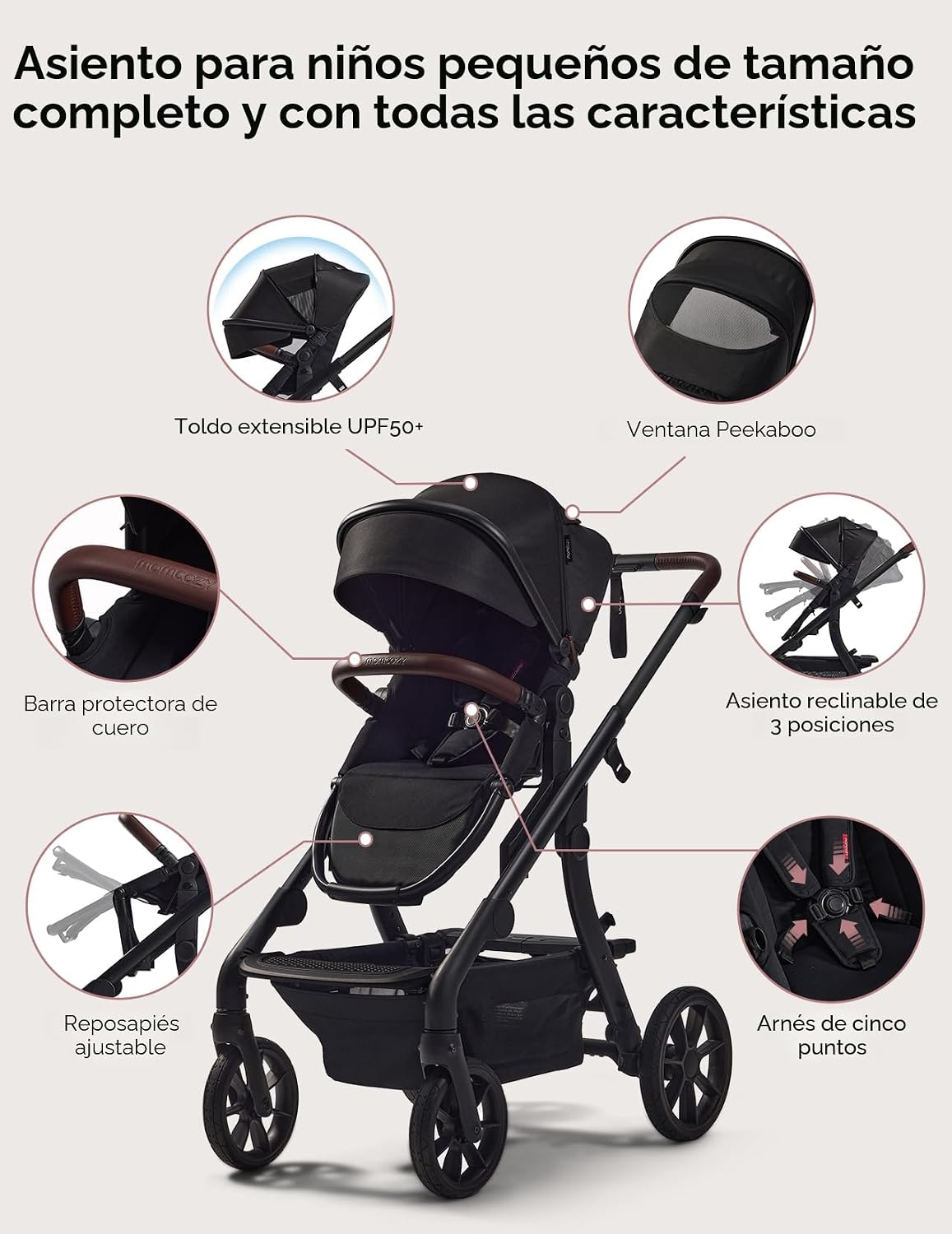Momcozy ChangeGo - Cochecito de bebé convertible de individual a do...
