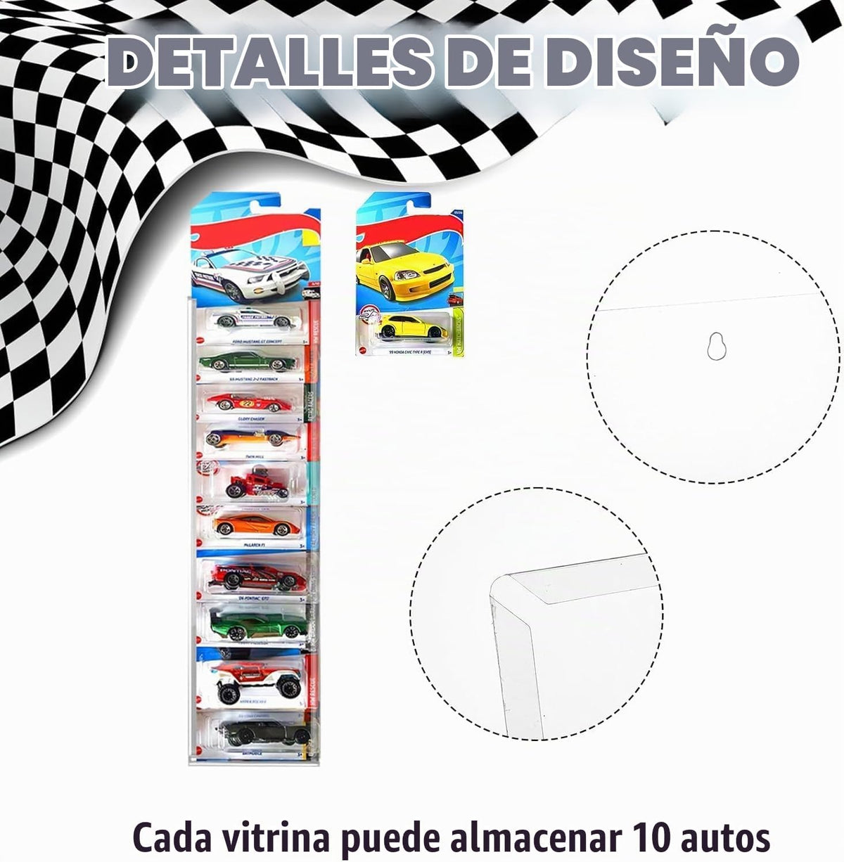 48 piezas de vitrina transparente para modelos de autos empaquetado...