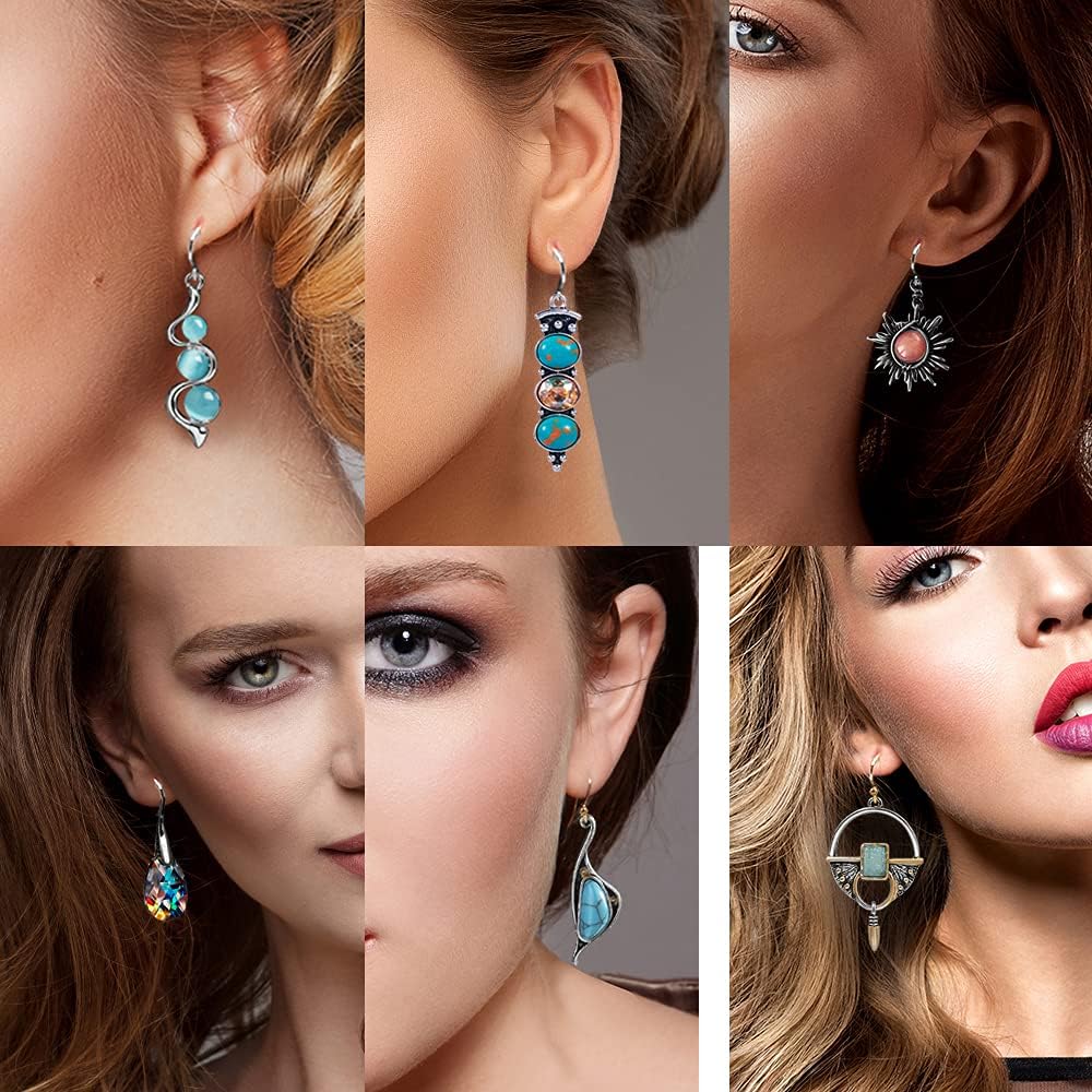 12 Pares de Aretes Colgantes de Cristal Drusa en Forma de Lágrima p...