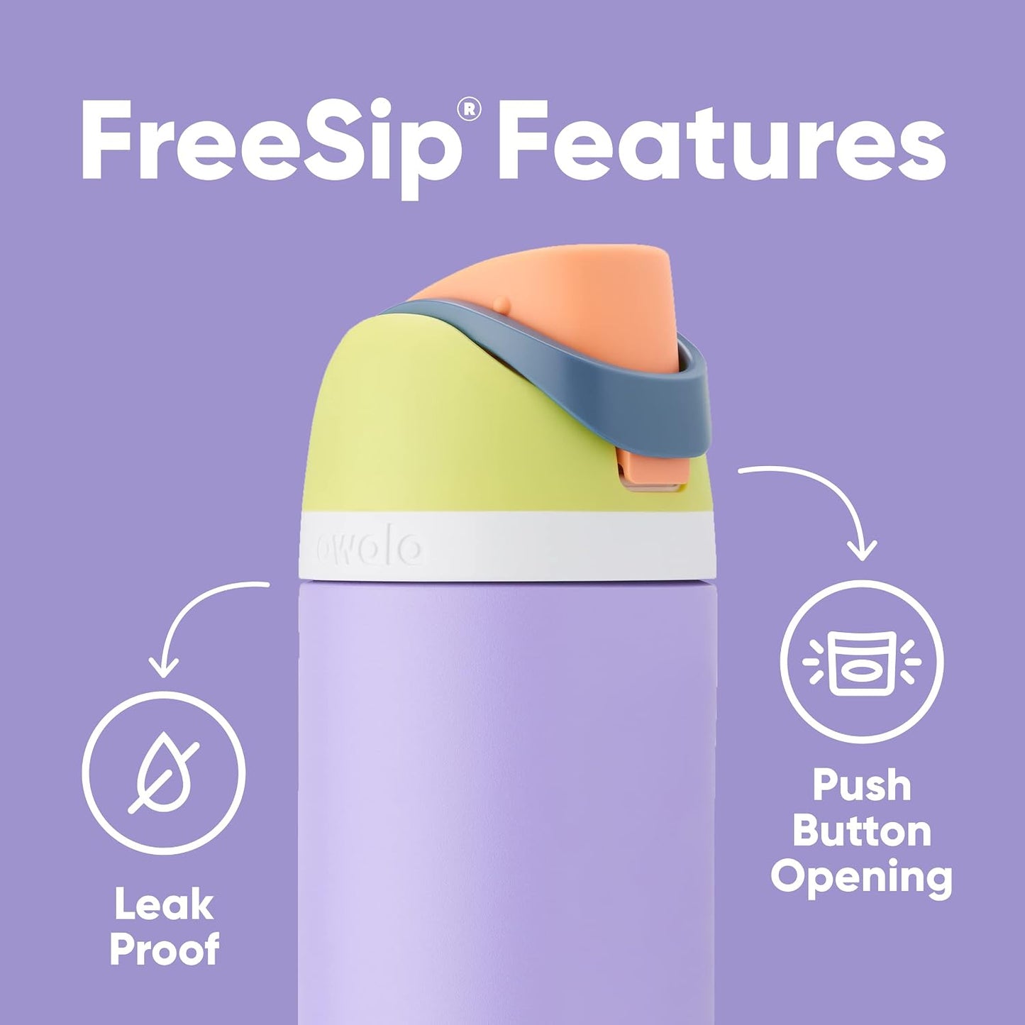 Owala FreeSip - Botellas de agua aisladas de acero inoxidable con p...