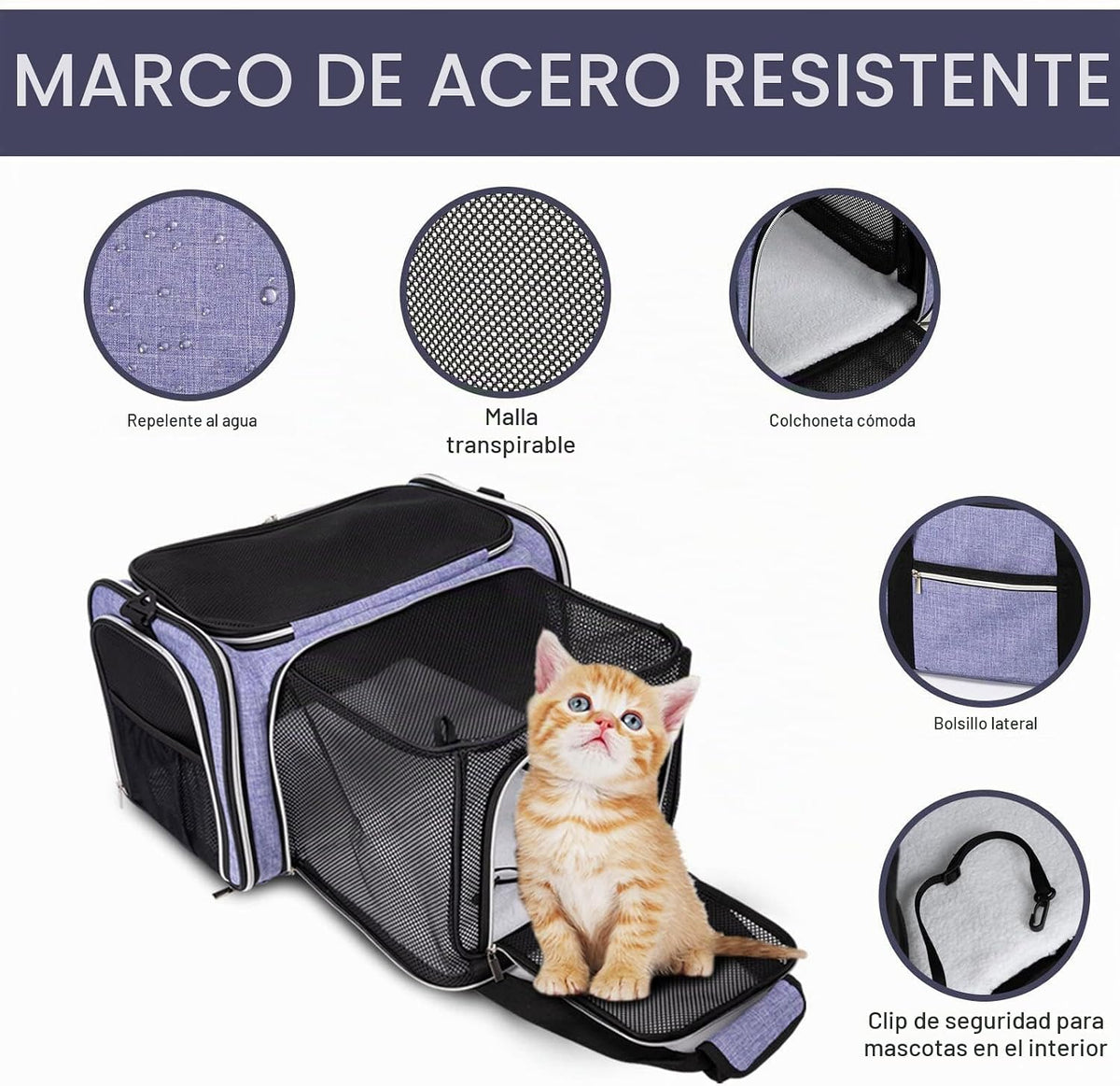 BAGLHER Bolsa de Transporte para Gatos, Transportador de Mascotas A...