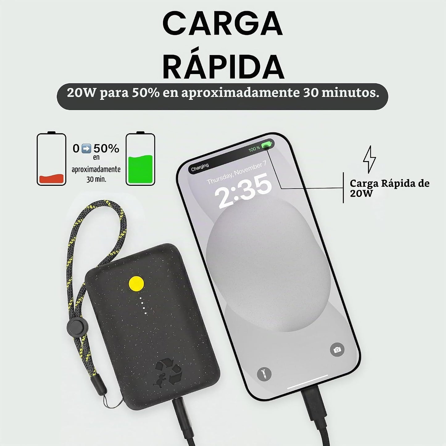 Nimble Cargador portátil Champ, banco de energía de 10000 mAh, carg...