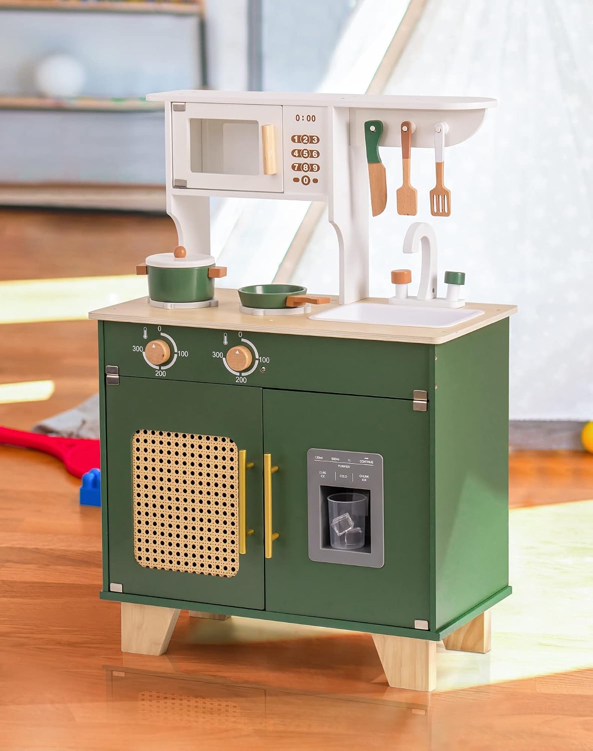 ROBOTIME Juego de cocina con dispensador de cubitos de hielo simula...