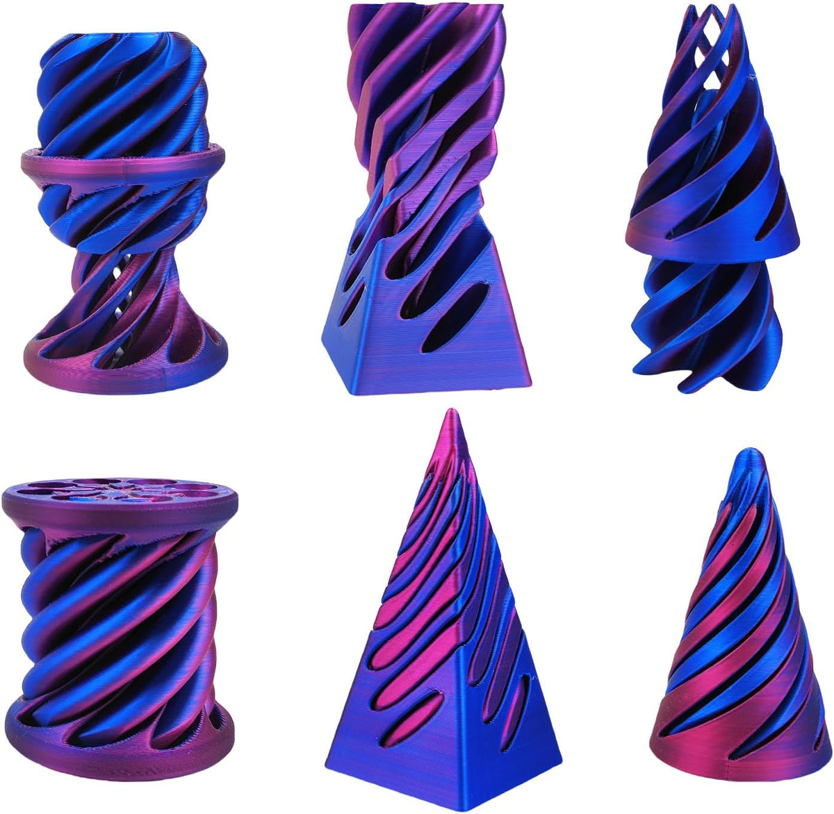 3 piezas 3D impreso pirámide imposible passthrough escultura, cono...