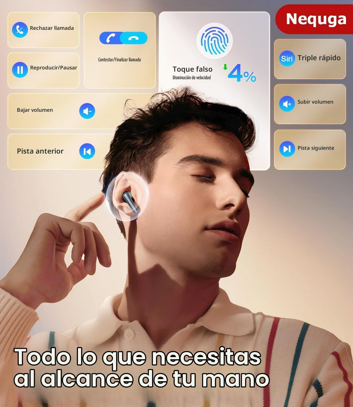 Nequga Auriculares inalámbricos Bluetooth 5.4 con auriculares de |...