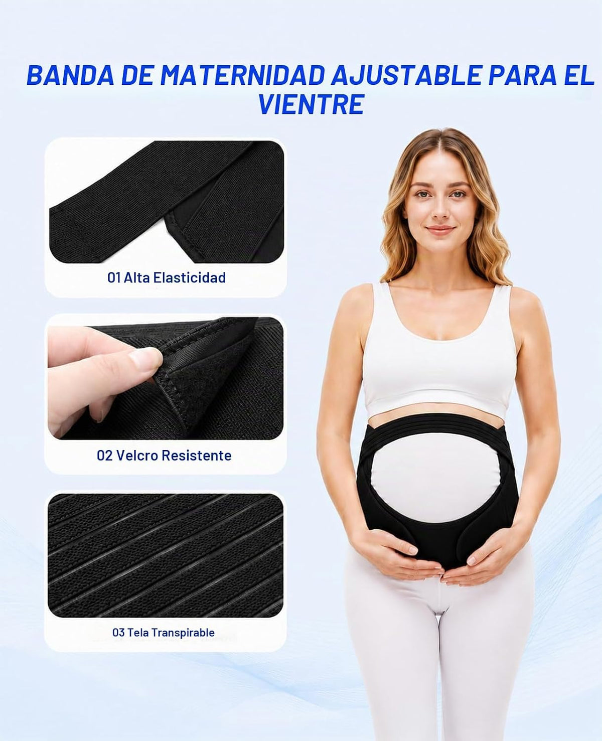 cauzyart Banda de vientre de maternidad para mujeres embarazadas, c...