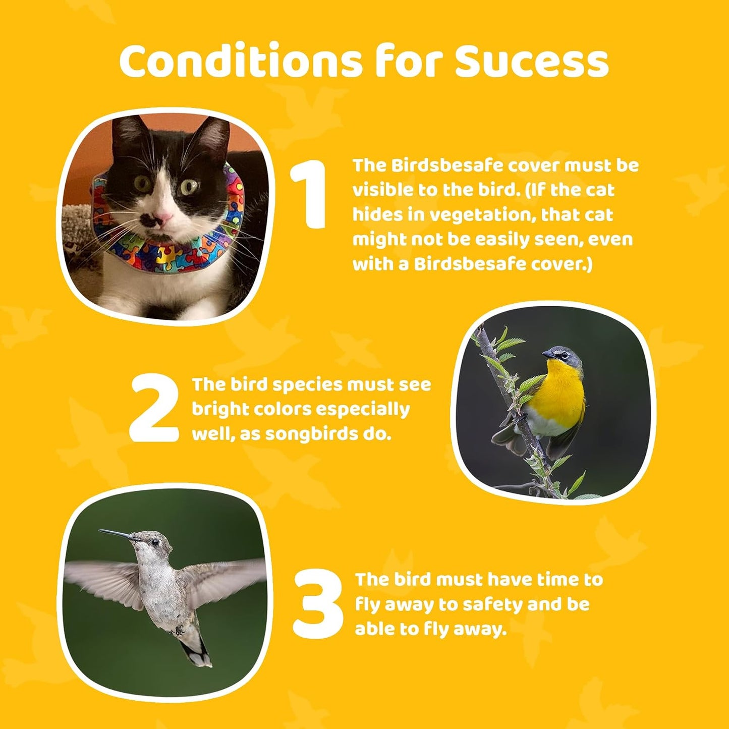 Birdsbesafe - Juego de funda para collar de gato y collar separable...