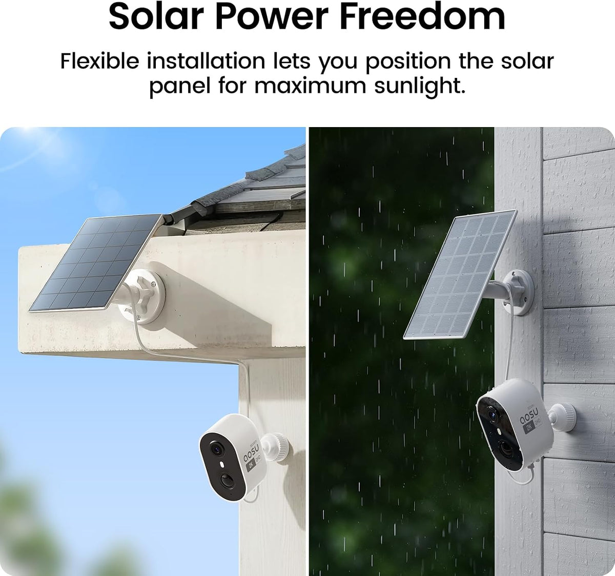 aosu Cámaras de seguridad solares inalámbricas para exteriores, sis...