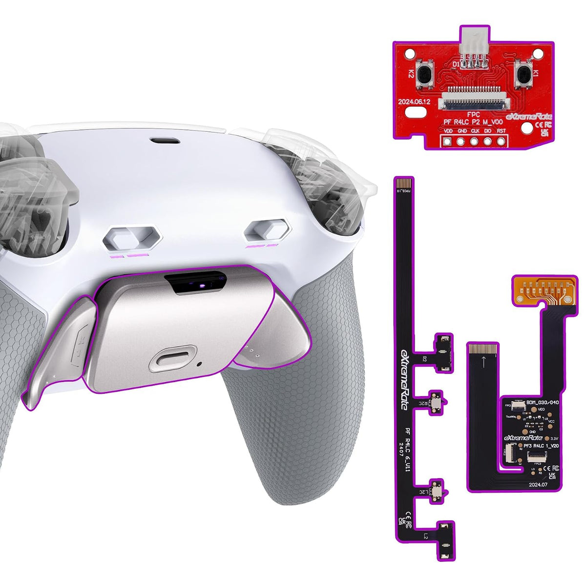 eXtremeRate RISE Plus MAX RMB Kit de paletas traseras con topes de...