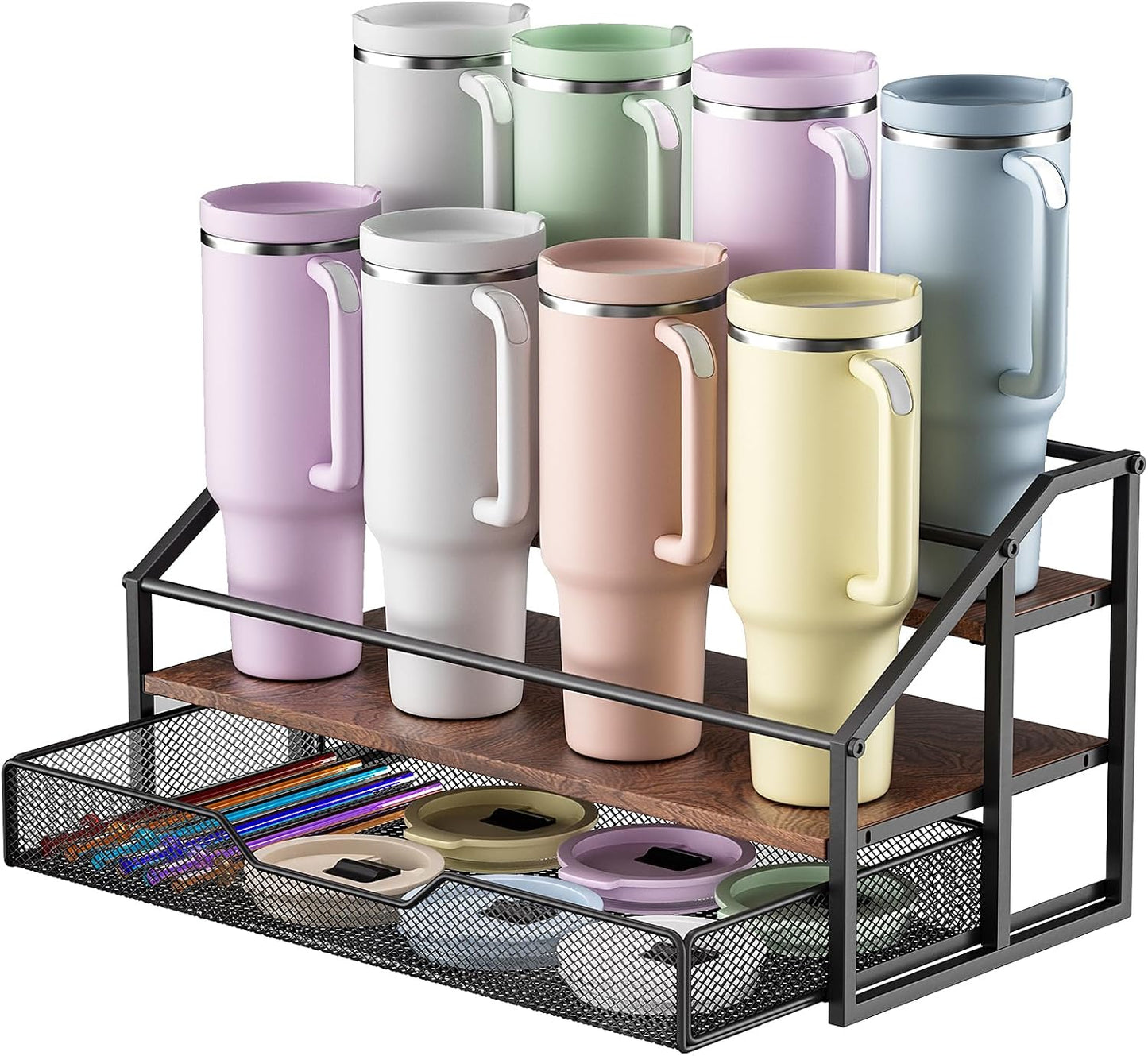 Organizador de botellas de agua MOJOHAND para Stanley, estante de 4...