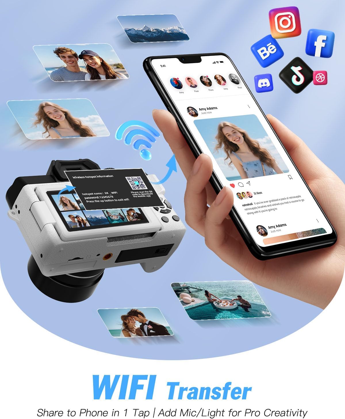 Cámaras digitales de 8K 64MP para fotografía, zoom 16X, 3 filtros d...