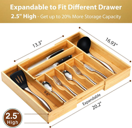 Umilife - Organizador de cajones de cocina grande y expandible para...