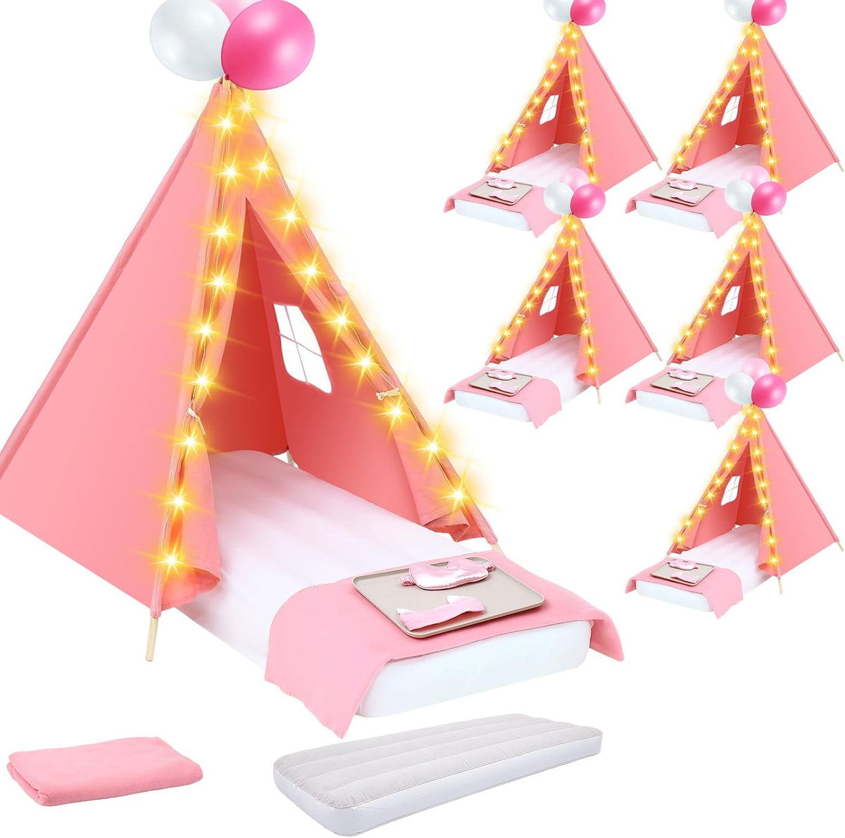 Windyun Paquete de 6 Carpas Tipi para Niños para Fiesta de Pijamas,...