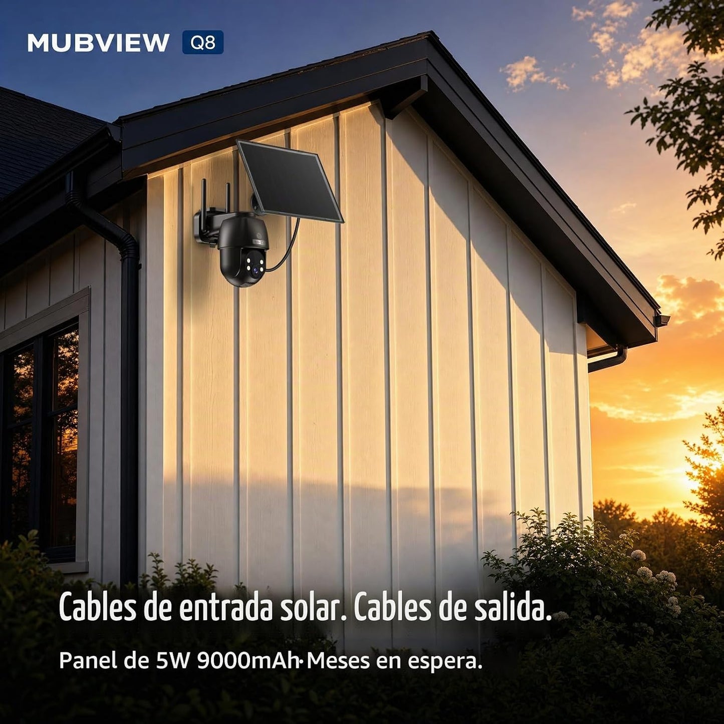 MUBVIEW Cámara de seguridad inalámbrica para exteriores con grabaci...
