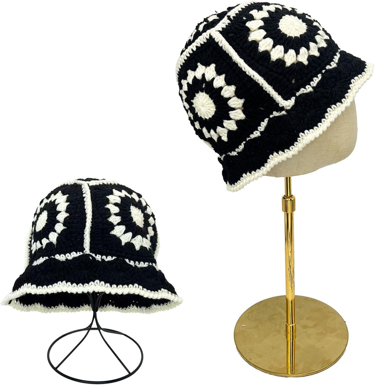 Hshsclth Sombreros de ganchillo para mujer, lindo gorro con patrón...