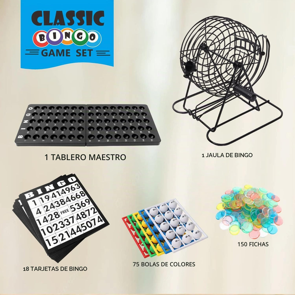 Juego de bingo de lujo GSE para fiestas de amigos, noches de juego...