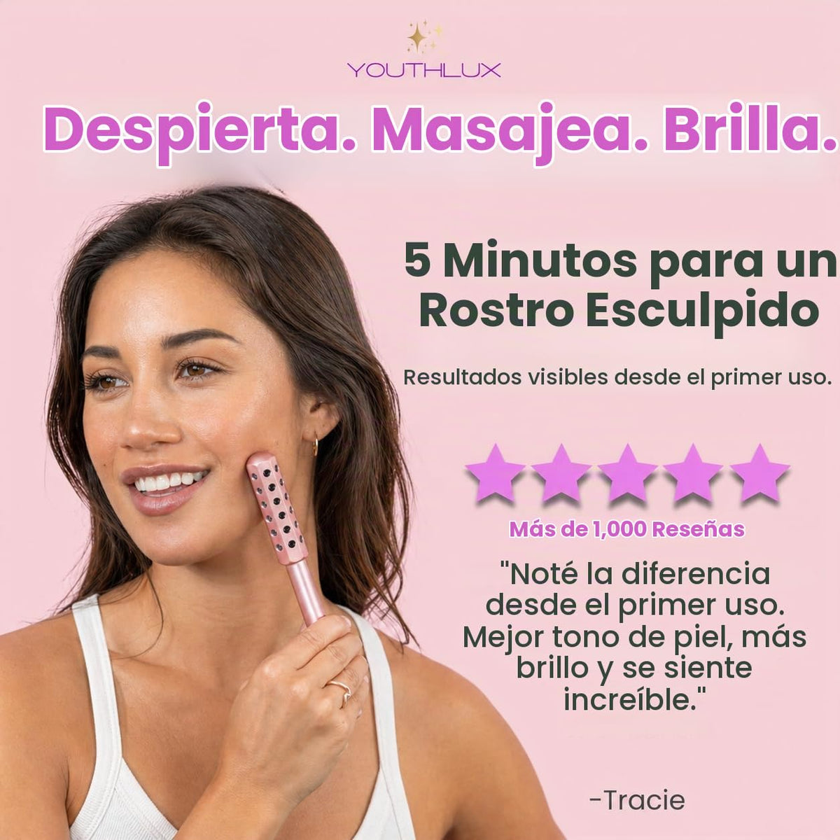 YOUTHLUX Radiance Roller \u2013 Herramienta de masaje facial de pie...