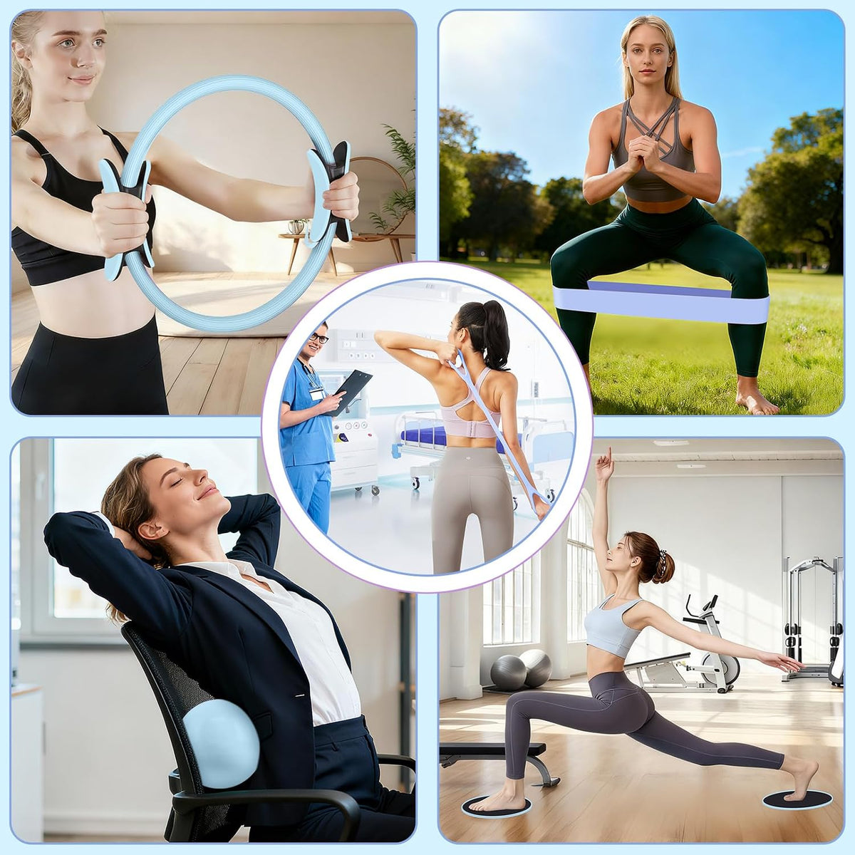 Hoedia Kit de Pilates de 17 Piezas para Mujeres, Equipo de Pilates...