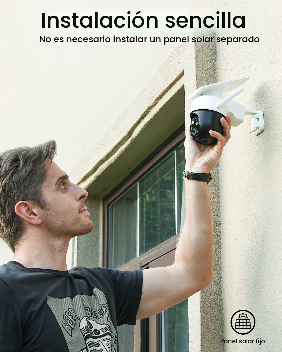 AOSU Cámara solar de seguridad para exteriores \u2013 Cámaras de se...