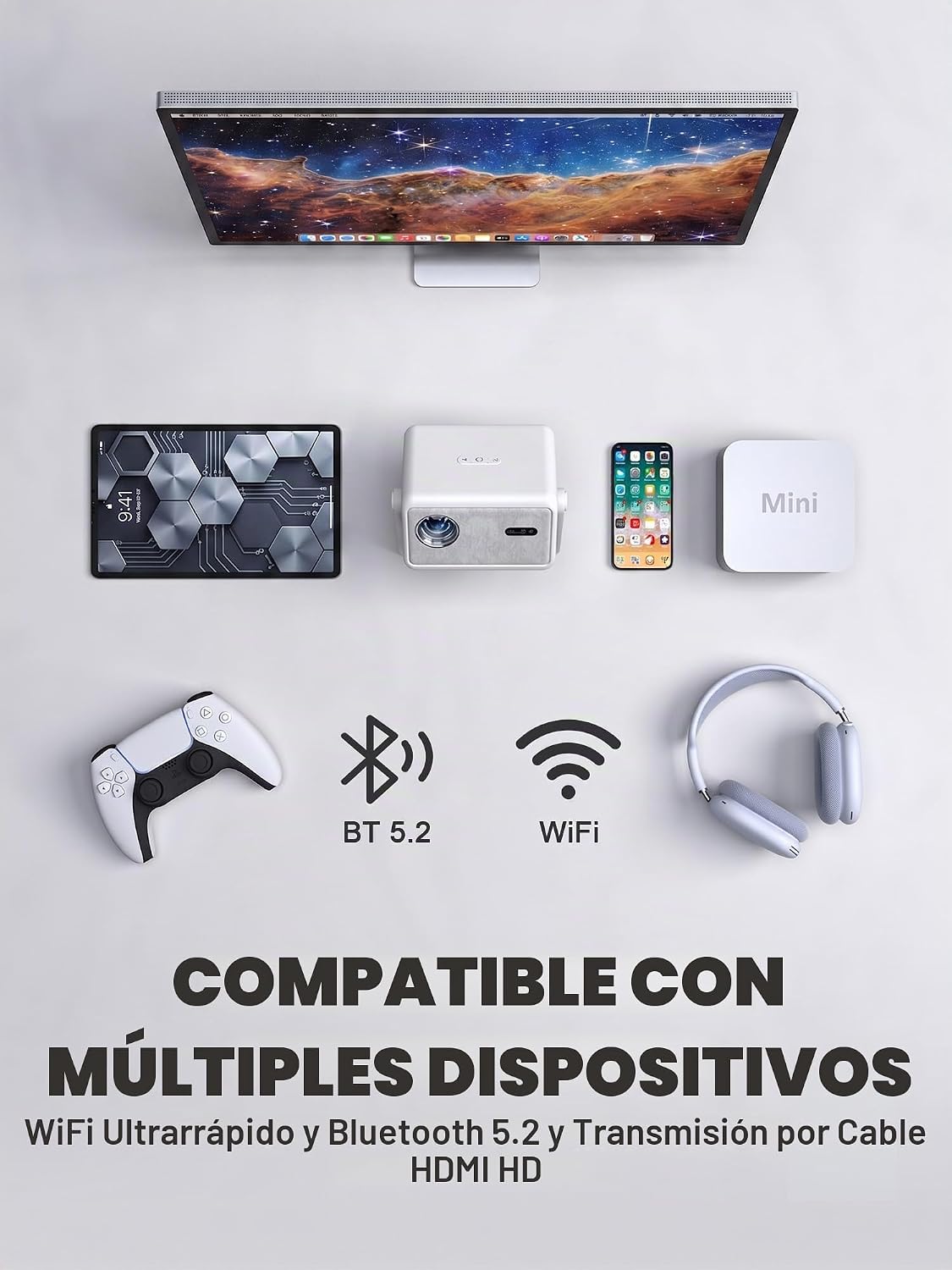 [Ahora con Netflix y 3600ANSI] Proyector inteligente 4K con WiFi y...