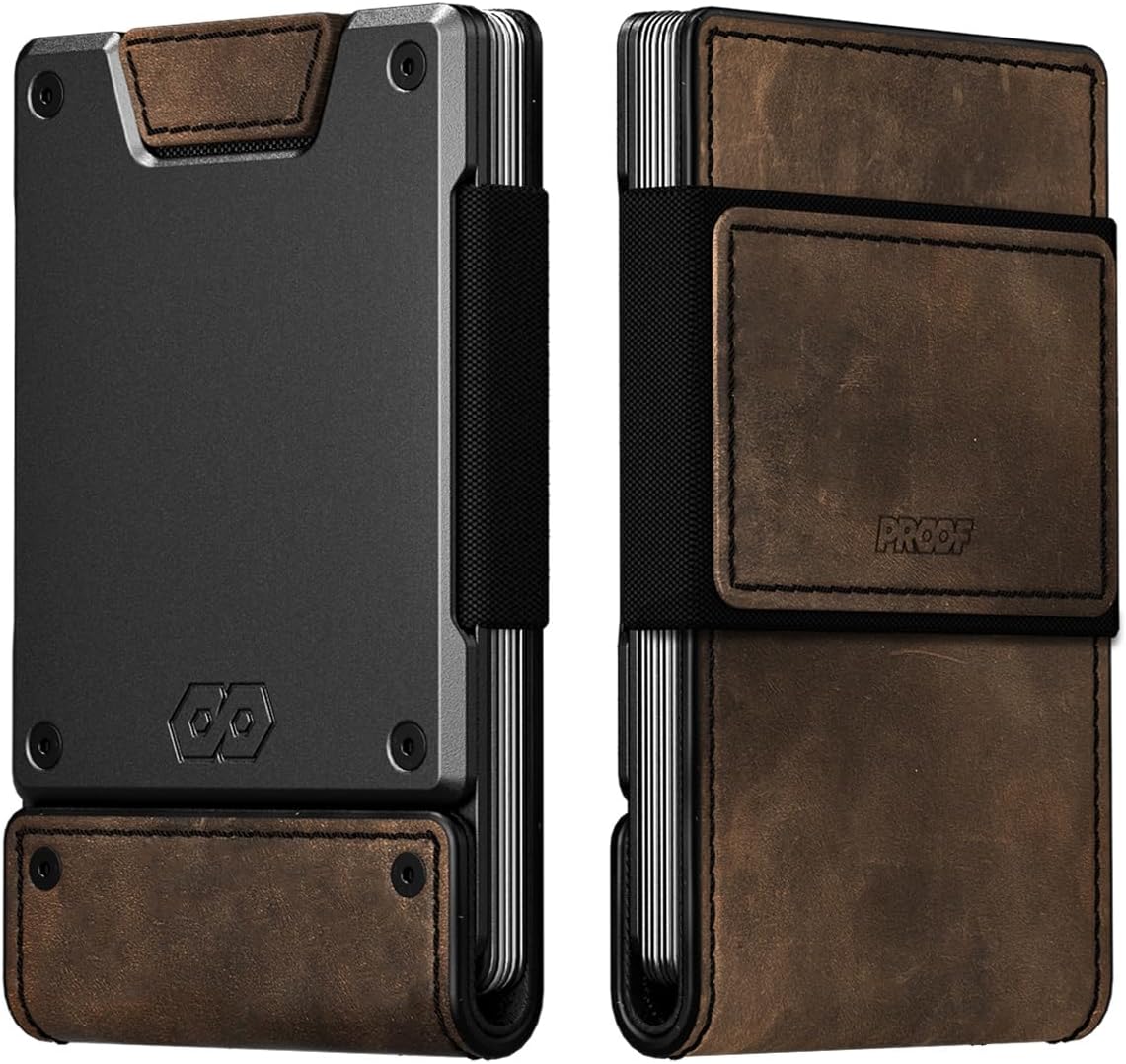PROOF Cartera | Carteras minimalistas delgadas para hombre | Cuero...
