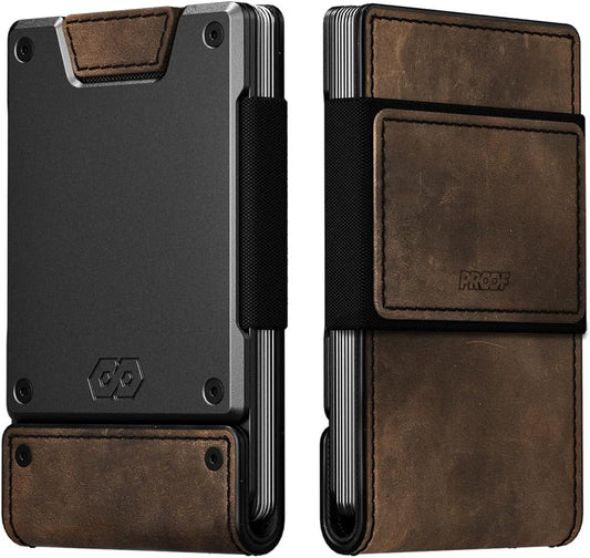 PROOF Cartera | Carteras minimalistas delgadas para hombre | Cuero...