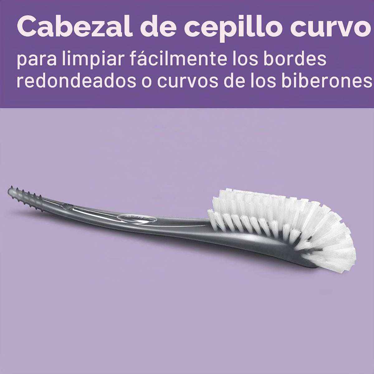 Philips AVENT Cepillo para biberón y tetina de bebé, gris, SCF145\/...