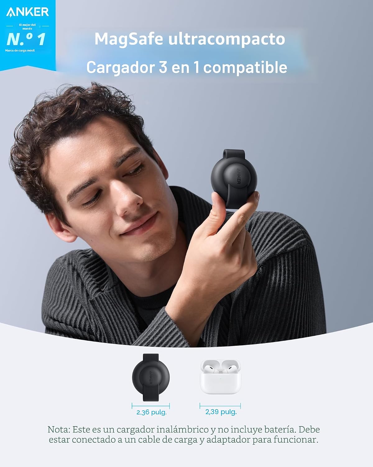 Anker MagSafe Compatible MagGo UFO 3 en 1 Cargador, Estación de Car...
